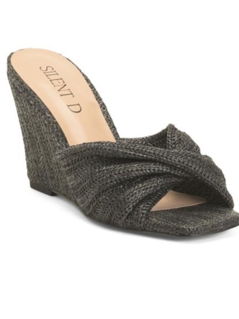 Silent D Woven Knot Wedge Sandal